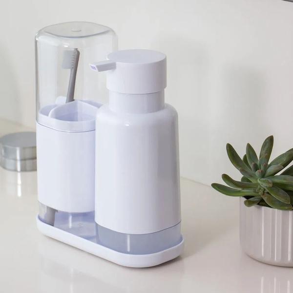 Porta Sabonete Líquido Para Banheiro 500ml Dual Ou Imagem de Porta Sabonete Líquido Para Banheiro 500ml Dual Ou