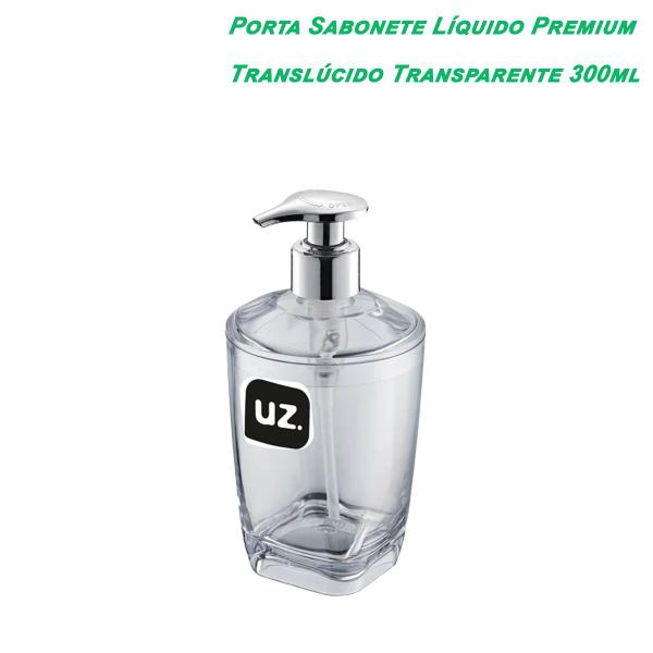 Imagem de Porta Sabonete Líquido Premium 300ml Acrílico Resistente Translúcido P/ Banheiro Lavabo