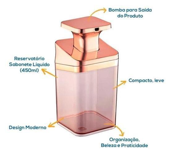 Imagem de Porta Sabonete Liquido Slim Rosa Translucido De Plastico Uz