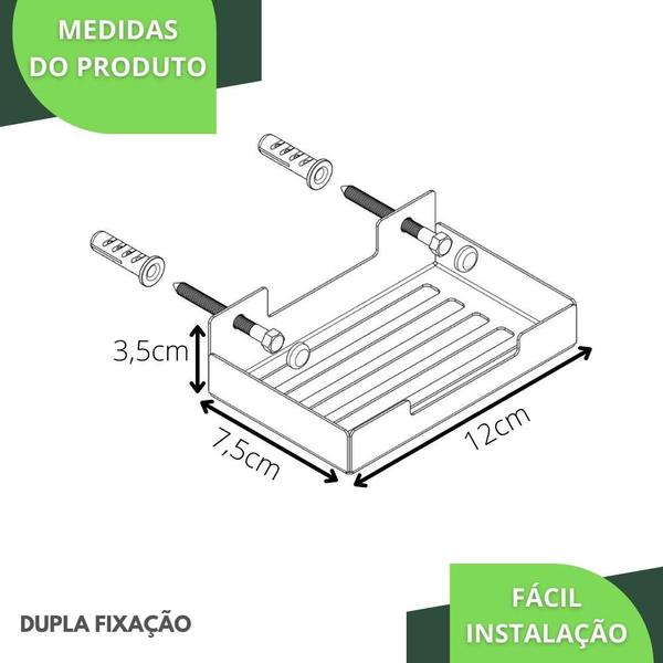 Imagem de Porta Sabonete Para Banheiro Saboneteira Inox Parede ELG