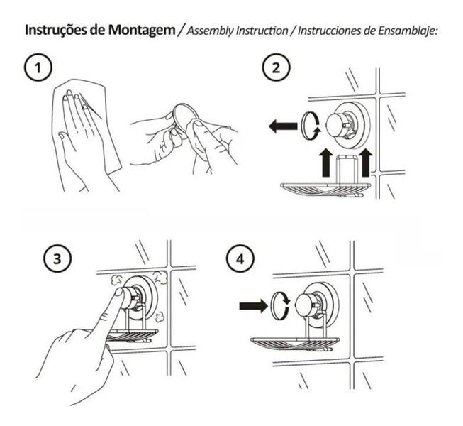 Imagem de Porta Sabonete Saboneteira Com Ventosa Banheiro Cromado - 4003 Future