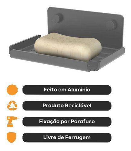 Porta Sabonete Saboneteira De Parede Cinza Escuro Future - Future Industria Metalurgica L Imagem de Porta Sabonete Saboneteira De Parede Cinza Escuro Future