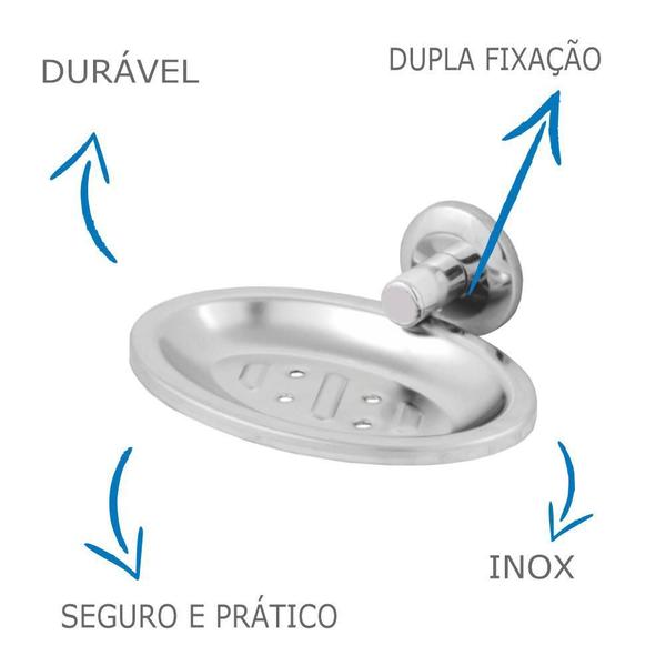 Imagem de Porta Sabonete/Saboneteira De Parede Em Aço Inox E Alumínio