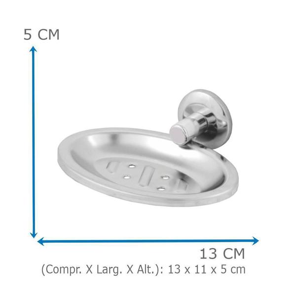 Imagem de Porta Sabonete/Saboneteira De Parede Em Aço Inox E Alumínio