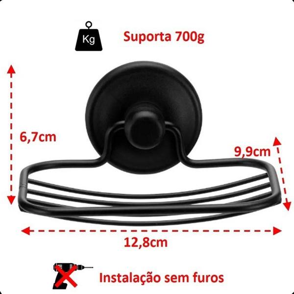 Imagem de Porta Sabonete Saboneteira Dupla Face 3m Arthi Black Preto