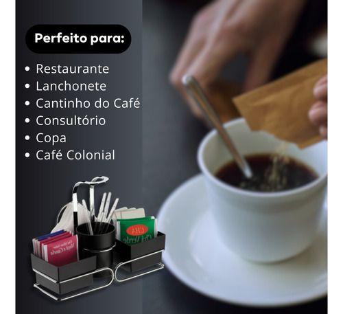 Imagem de  Porta Sachês De Chás Açúcares Colher Café Future Cor Preto