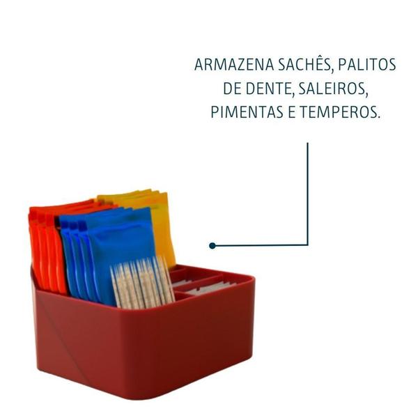 Imagem de Porta Sachet Pequeno  Palito de Dente Sal Molho de Pimenta p/ Lanchonete Restaurante Mesa - Unitermi