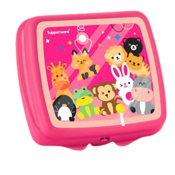 Imagem de Porta sanduíche quadrado infantil pelúcia da tupperware