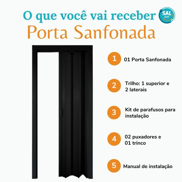 Imagem de Porta Sanfonada Pvc 0,96x2,10m Multilit  Preta