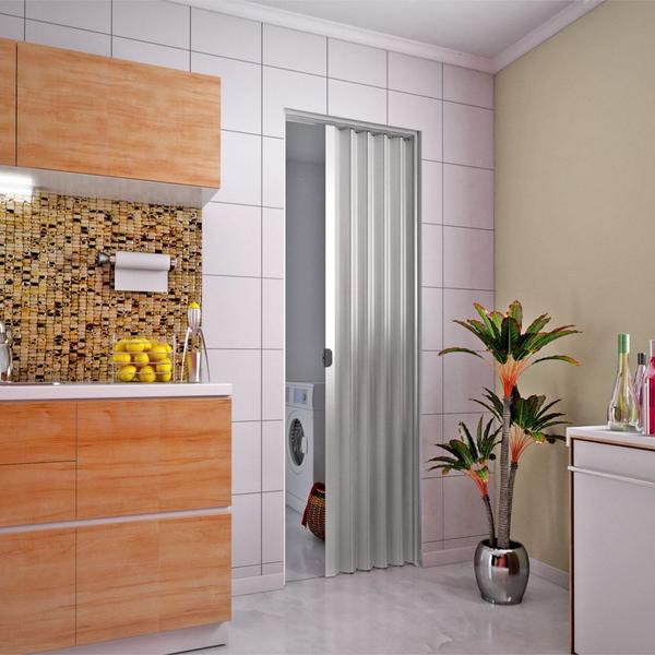 Porta Sanfonada PVC Cinza 2,10x90cm - 921.2 - PLASBIL Imagem de Porta Sanfonada PVC Cinza 2,10x90cm - 921.2 - PLASBIL