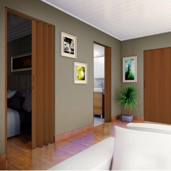 Porta Sanfonada PVC Polifort 210 x 80cm Imagem de Porta Sanfonada PVC Polifort 210 x 80cm
