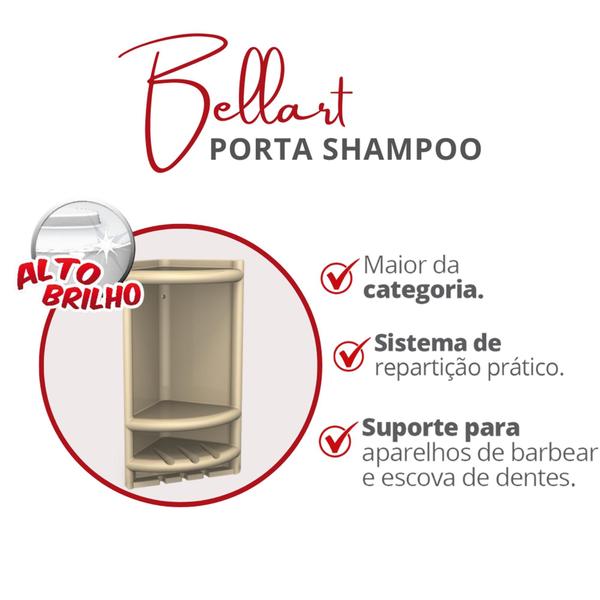 Imagem de Porta Shampoo Bellart Cor Bege Dimensional 255 x 440mm Durín