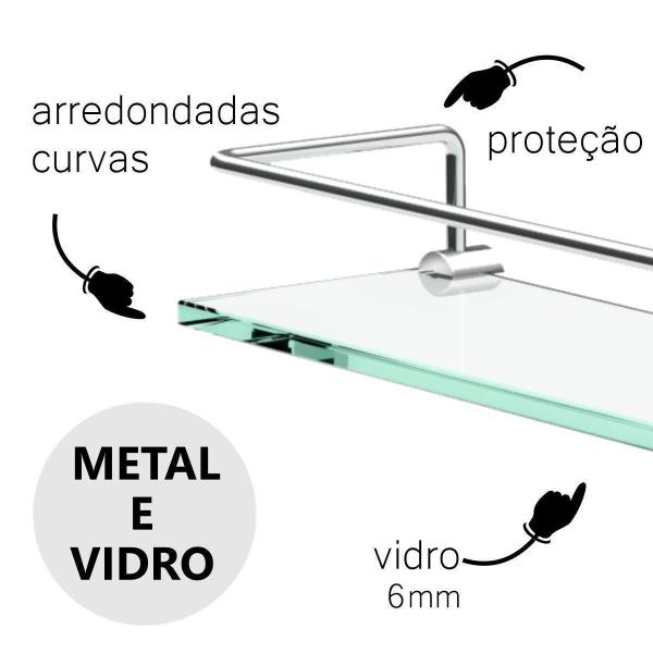 Imagem de Porta Shampoo Fenda Redonda Grego Metal Orion Prata 30cm