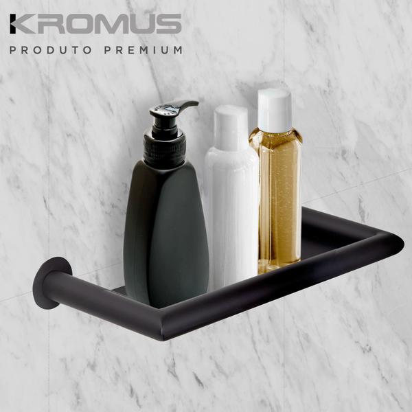 Imagem de Porta Shampoo Inox Preto Fosco - Kromus ME0213-50B