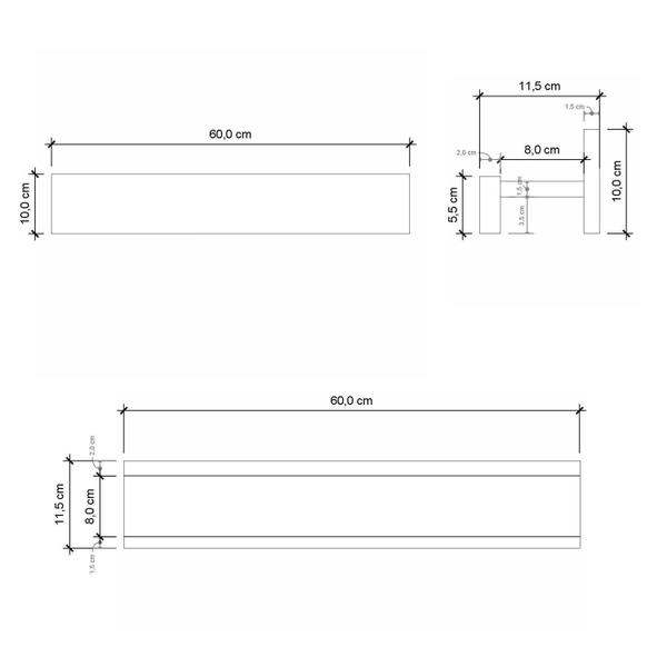 Imagem de Porta Shampoo Linear 60cm Venturi Concreto