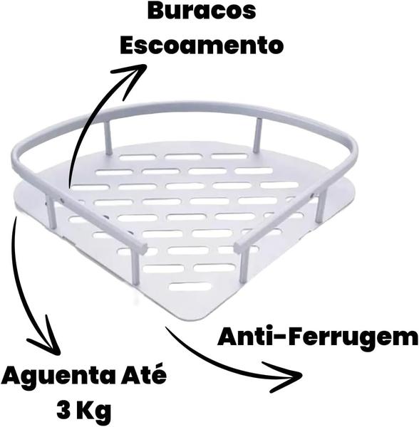 Imagem de Porta Shampoo Para Banheiro De Canto Box Adesivo Luxo