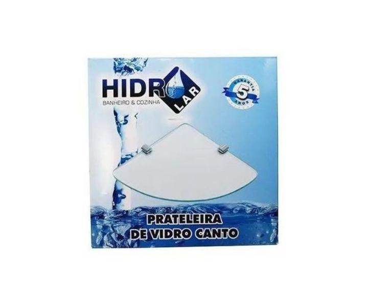 Imagem de Porta Shampoo Prateleira Inox E Vidro Canto Hidrolar