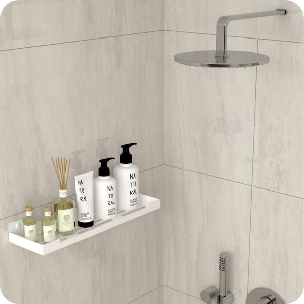 Imagem de Porta Shampoo Suporte Organizador Banheiro Branco ELG