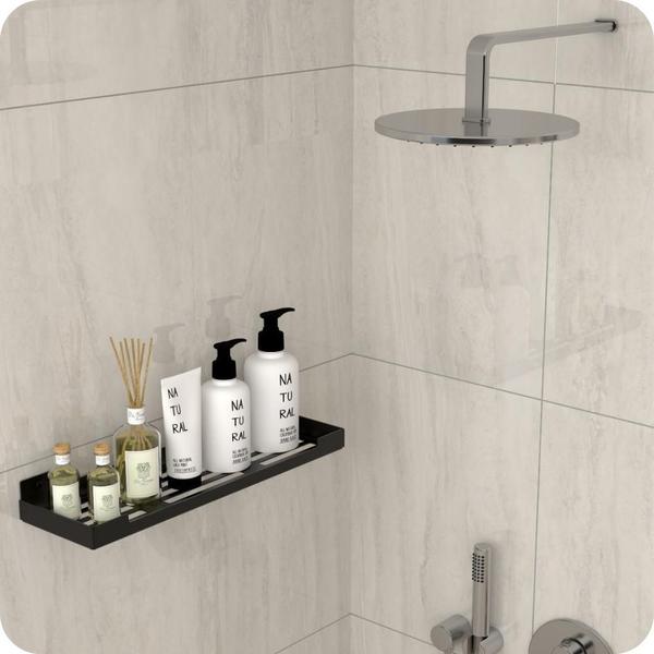 Imagem de Porta Shampoo Suporte Organizador Banheiro Preto Fosco ELG