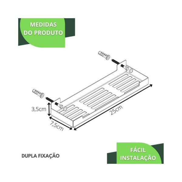 Imagem de Porta Shampoo Suporte Organizador Para Banheiro Branco ELG