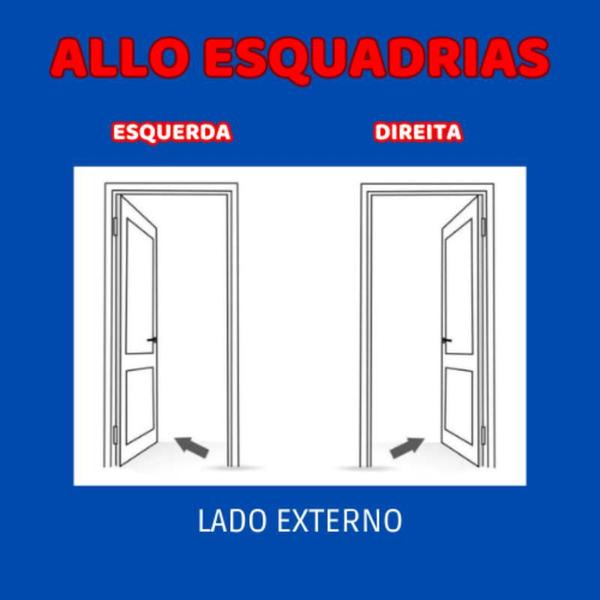 Porta Social Alumínio Branco 2,10x0,80 L.25 (Lado Esquerdo) - ALLO ESQUADRIAS Imagem de Porta Social Alumínio Branco 2,10x0,80 L.25 (Lado Esquerdo)