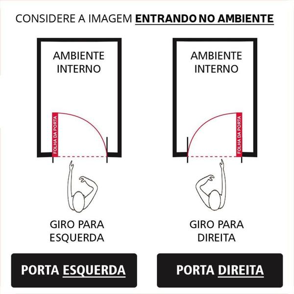 Imagem de Porta Social Lambril de Alumínio 210 X 70cm Linha 25 Lado Direito