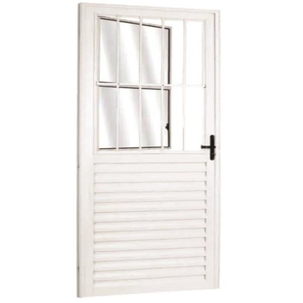 Porta Social Palheta de Alumínio 210 X 90cm Linha 25 Lado Esquerdo Esquadrias Bergamo Imagem de Porta Social Palheta de Alumínio 210 X 90cm Linha 25 Lado Esquerdo Esquadrias Bergamo