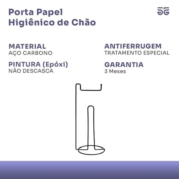 Imagem de Porta Suporte Papel Higienico De Chão 4 Rolos