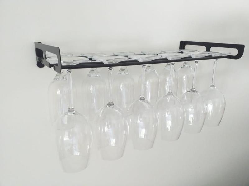 Porta Taças De Parede Para 12 Taças - Vinho - Suporte - Inovarte Móveis E Decorações Ltda. Imagem de Porta Taças De Parede Para 12 Taças - Vinho - Suporte