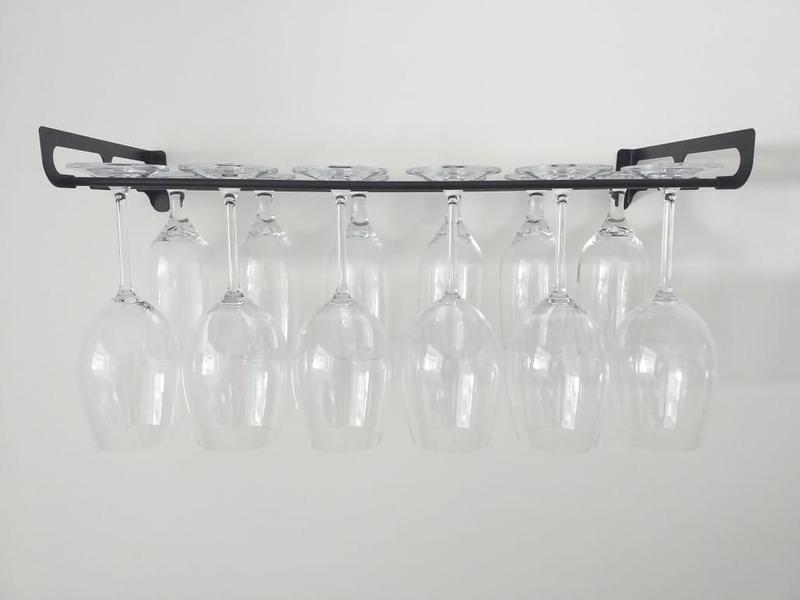 Porta Taças De Parede Para 12 Taças - Vinho - Suporte - Inovarte Móveis E Decorações Ltda. Imagem de Porta Taças De Parede Para 12 Taças - Vinho - Suporte