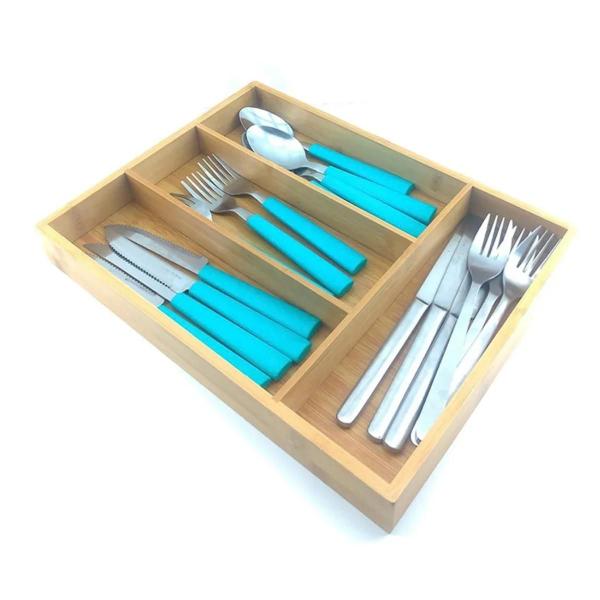 Imagem de Porta Talher Bambu Para Gaveta 33x25x4,5 Cm Organizador