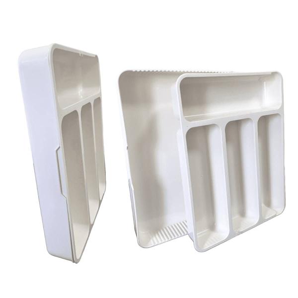 Imagem de Porta Talheres Organizador Gaveta Extensivel Branco - Arthi