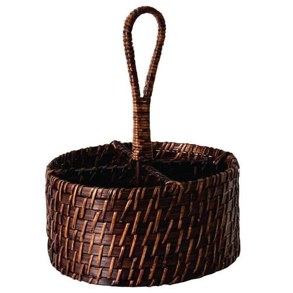 Imagem de Porta Talheres Redondo Rattan 20x10cm - A/CASA