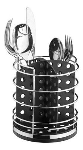 Porta Talheres Suporte Mesa Cozinha Preto e Cromado - Future Industria Metalurgica L Imagem de Porta Talheres Suporte Mesa Cozinha Preto e Cromado