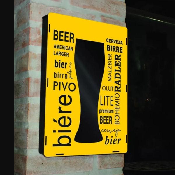 Imagem de Porta Tampinha Copo Amarelo Cerveja Beer Decoração