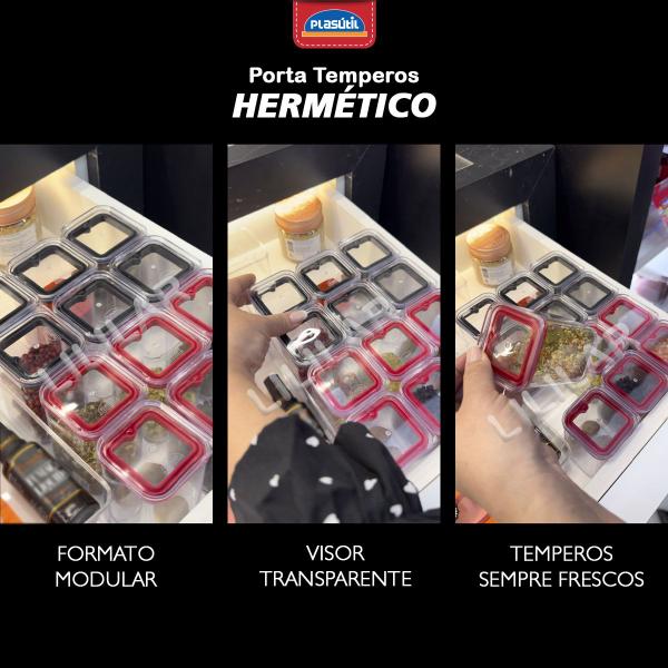 Imagem de Porta Temperos Condimentos Acrílico Hermético Organizadores 160ml