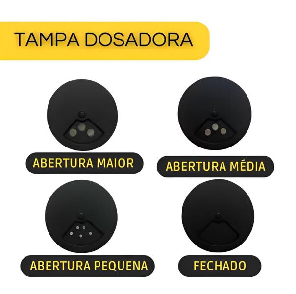 Imagem de Porta Temperos Giratório Com 9 Potes De Vidro Tampa Dosadora