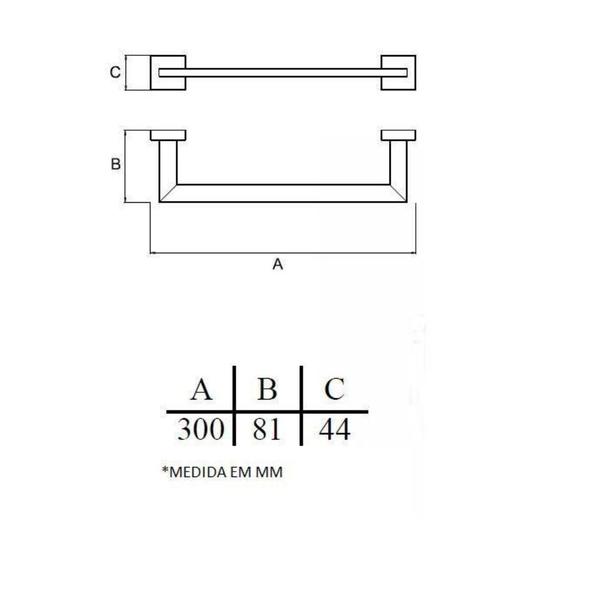 Imagem de Porta toalha 30cm italy line eterna inox polido