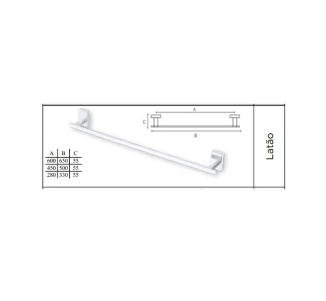 Imagem de Porta toalha 45cm italy line titus cromado