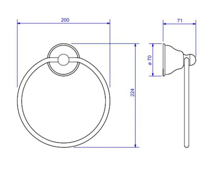 Imagem de Porta Toalha Argola Belle Époque Deca Ouro Velho - 2050G