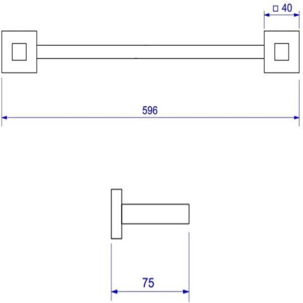 Imagem de Porta Toalha Barra Quadratta Gold Matte Deca 2040.Gl83.Mt