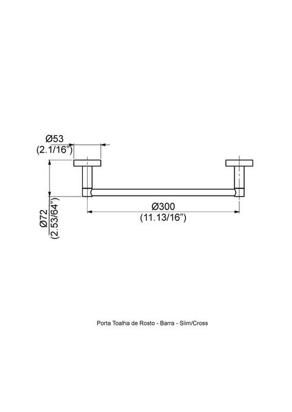 Imagem de Porta Toalha Barra Slim Rosto Cromado - Perflex