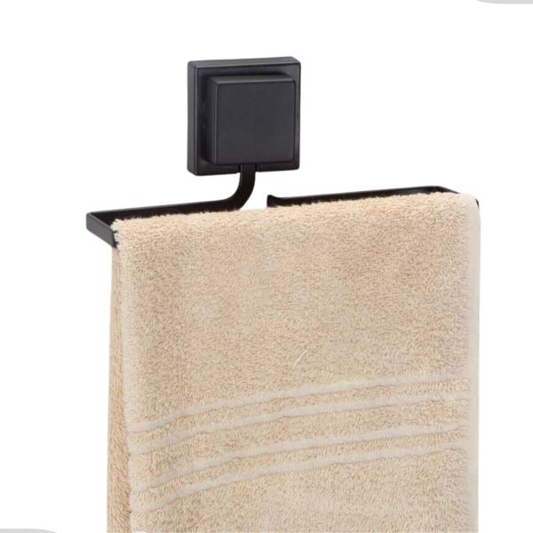 Porta Toalha de Rosto Barra Banheiro Lavabo Toalheiro Sem Furo Fixação Dupla Face Preto - Arthi Imagem de Porta Toalha de Rosto Barra Banheiro Lavabo Toalheiro Sem Furo Fixação Dupla Face Preto