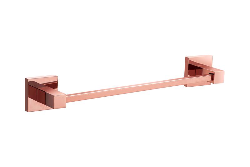 Imagem de Porta Toalha de Rosto Para Banheiro Luxo 30cm Rosé Gold