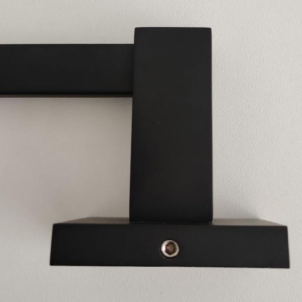 Imagem de Porta Toalha De Rosto Para Parede Toalheiro Para Banheiro Lavabo Quadrado Black Matte