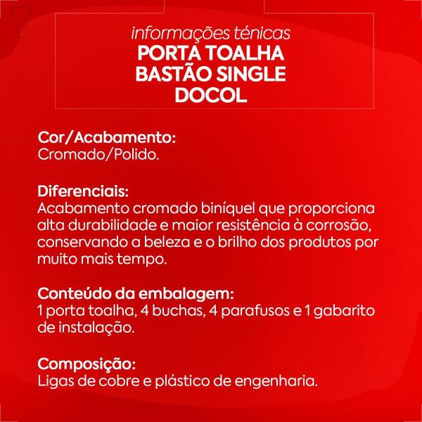 Imagem de Porta toalha docol bastao single cromado 00158106