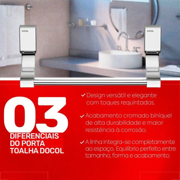 Imagem de Porta toalha docol bastao top rosto cromado 00607306