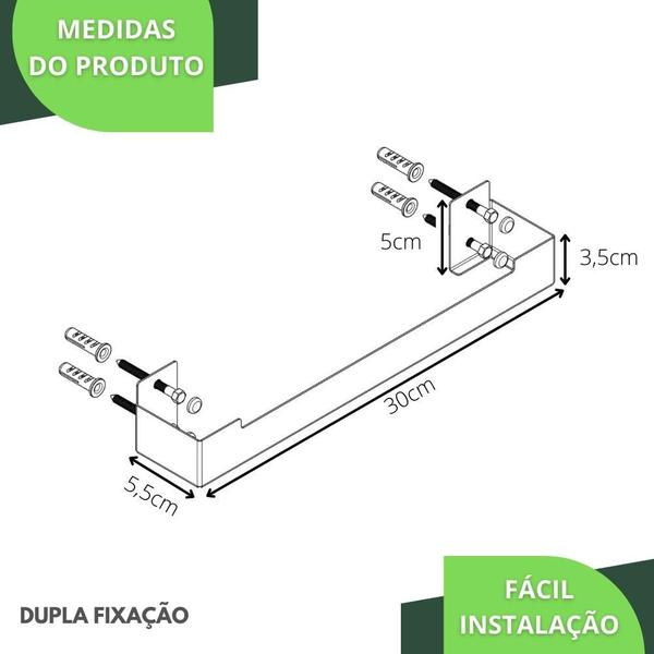 Imagem de Porta Toalha Rosto Suporte Banheiro Toalheiro Branco ELG