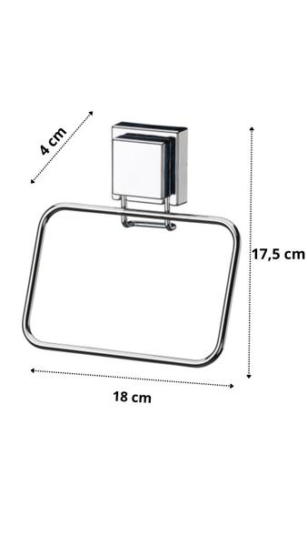 Imagem de Porta toalha Toalheiro Argola 18cm Inox Ventosa Sucção Future 7007