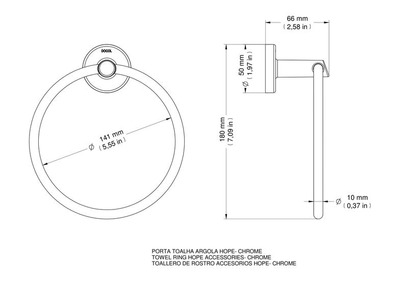 Imagem de Porta Toalhas Argola Hope Cromado - Docol